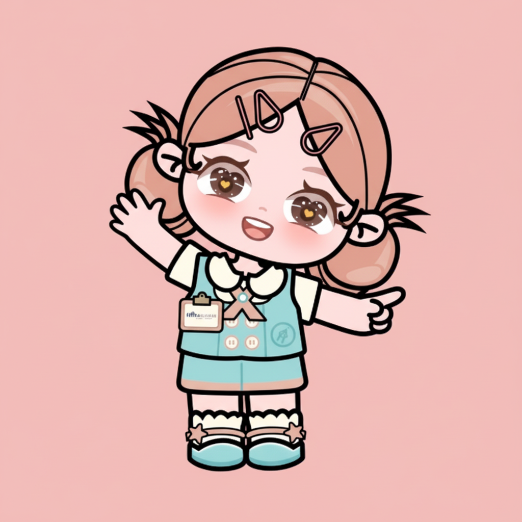 Friendly mascot welcoming you